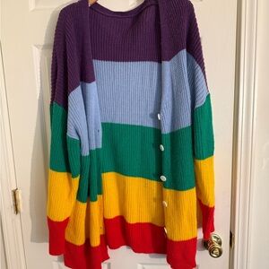 SHEIN Multicolor Striped Cardigan